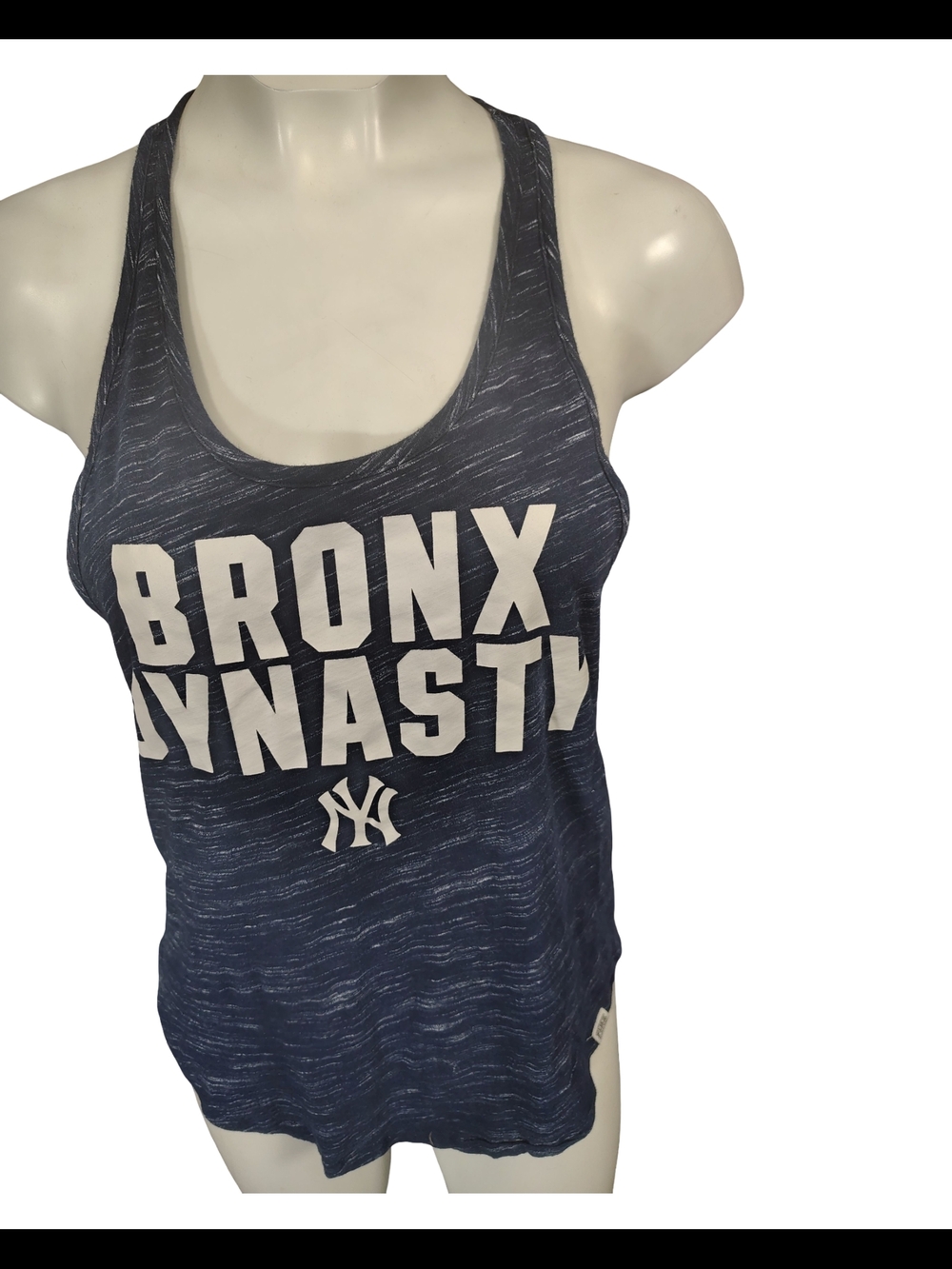 PINK Victoria's Secret Navy and White 'BRONX DYNASTY' Racerback Tank